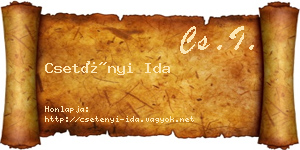 Csetényi Ida névjegykártya